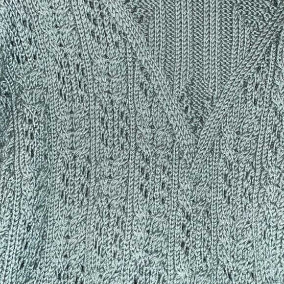 Thom Browne Merino Wool Sweater Irish Pointelle Cable Knit Green Size 8 - Picture 5 of 16